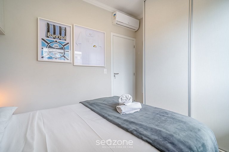 Apto c/ varanda gourmet a 800m da praia CBE0201