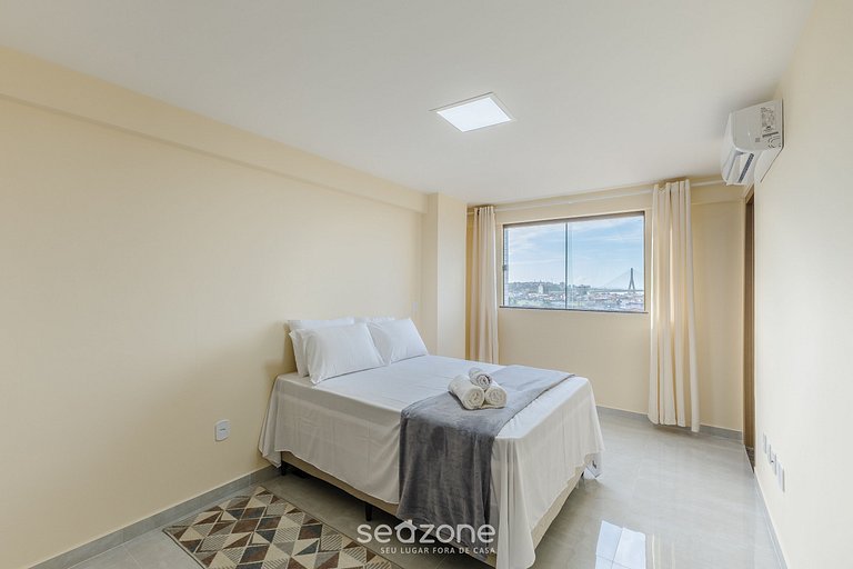 Estadia c/ piscina e varanda a 300m do Mar MMD0604