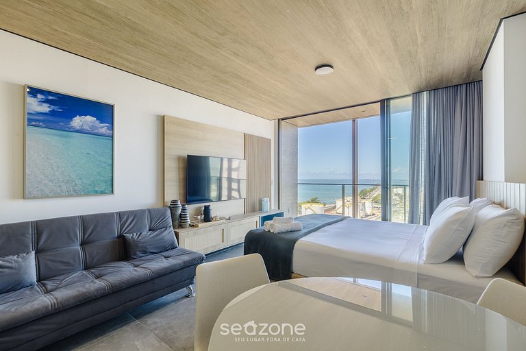 Studio c/ vista lateral mar na Pajuçara NWT1217