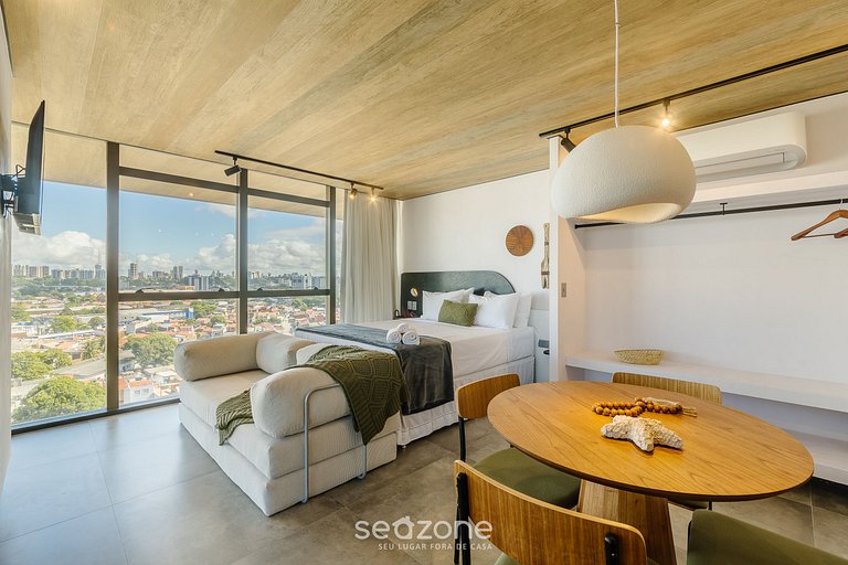 Studio c/ Varanda Vista Lateral Mar - NWT1218