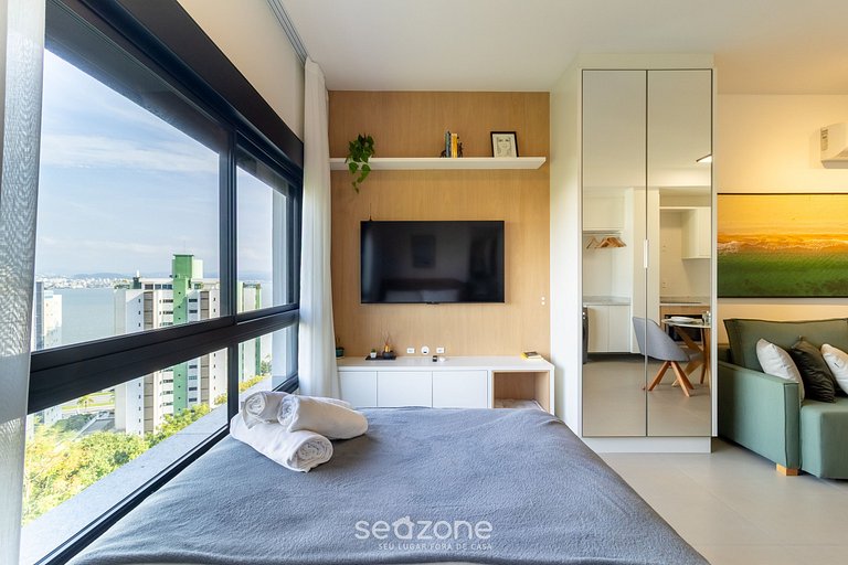 Studio moderno em condomínio com vista mar VPD0605