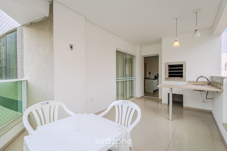 Apto 450m da praia c/ churrasq. e 3 suítes TAH0602