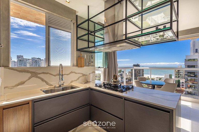 Apto c/ parrilla gourmet y vista al mar EHI0802