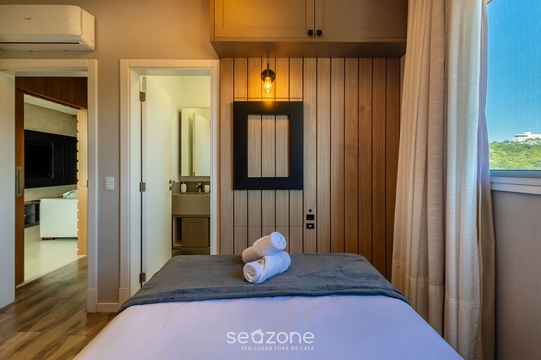 Apto c/ churrasqueira gourmet e vista mar EHI0802