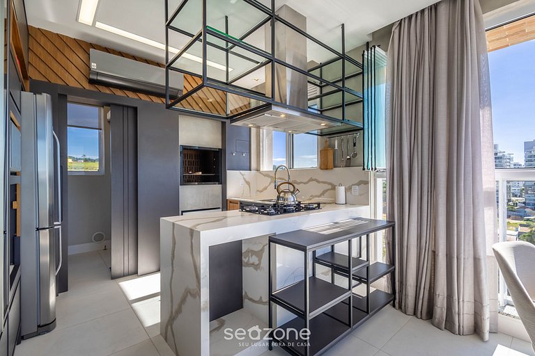 Apto c/ parrilla gourmet y vista al mar EHI0802