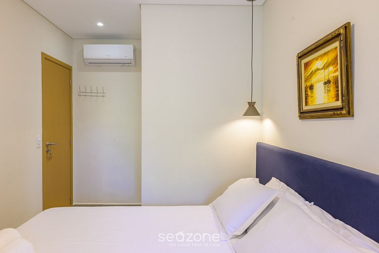 Apto c/ varanda gourmet a passos do Mar HRE0025