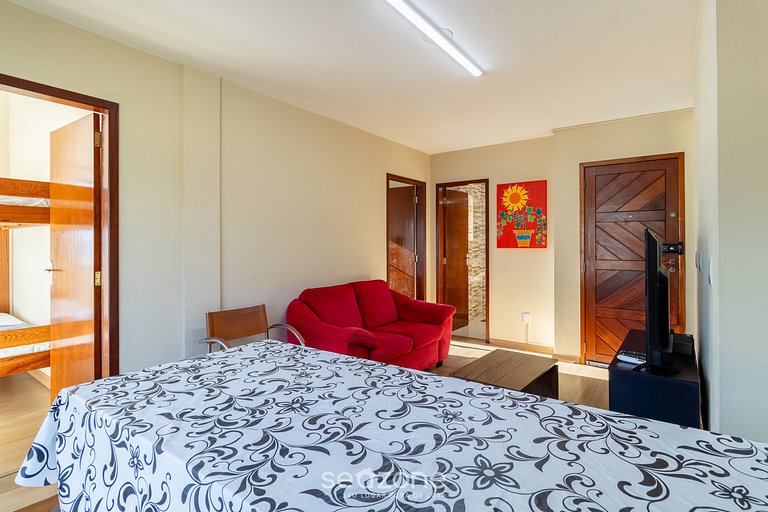 Apto c/ Churrasq. 650m da Praia QTIB0301