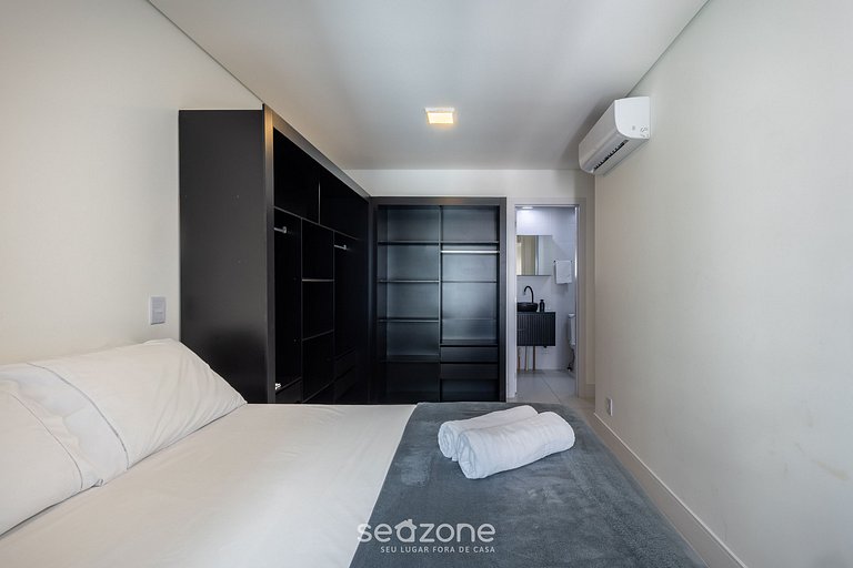 Apt 3Q Cond. Pé na Areia churrasq jacuzzi SHC0905