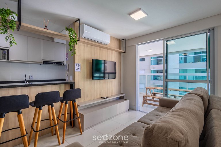 Apt 3Q Cond. Pé na Areia churrasq jacuzzi SHC0905