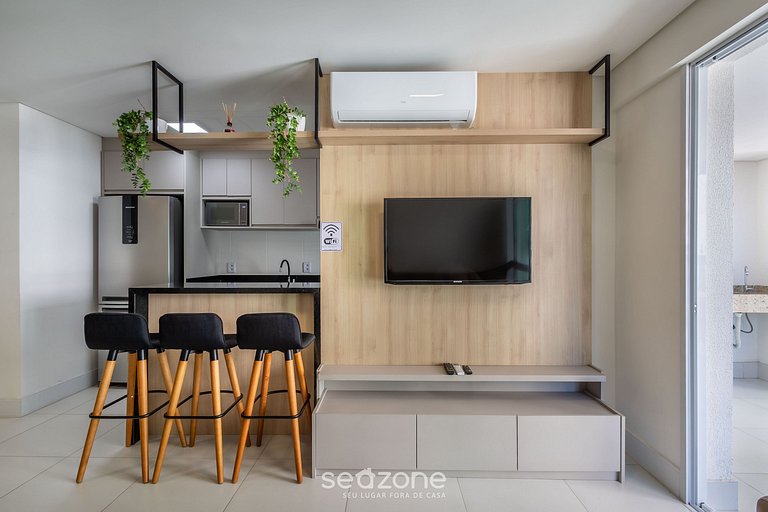 Apt 3Q Cond. Pé na Areia churrasq jacuzzi SHC0905