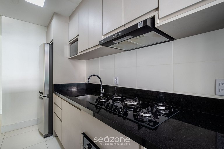 Apt 3Q Cond. Pé na Areia churrasq jacuzzi SHC0905