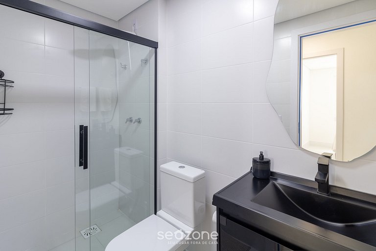 Apt 3Q Cond. Pé na Areia churrasq jacuzzi SHC0905