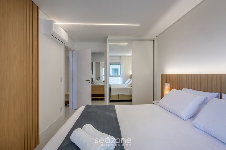 Apto 3Q c/ varanda gourmet e vista Mar SHC0506