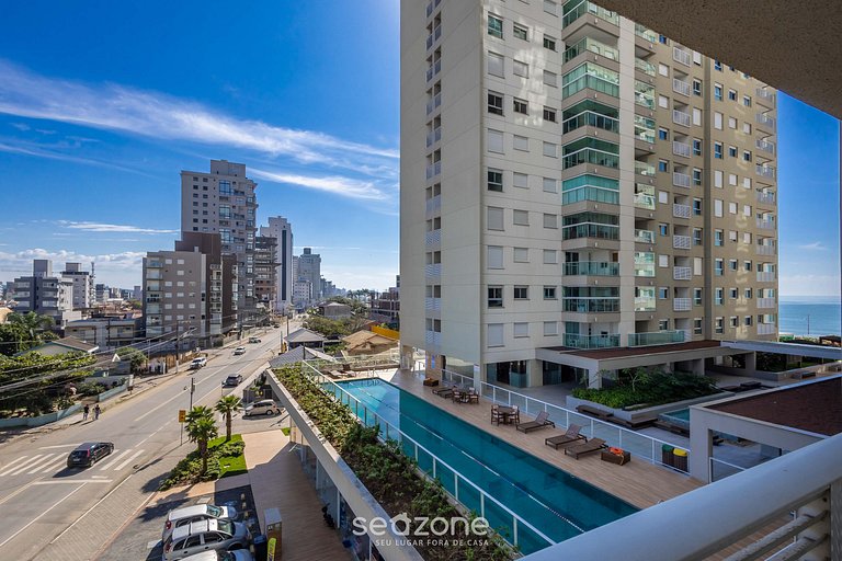 Apto 3Q c/ varanda gourmet e vista Mar SHC0506