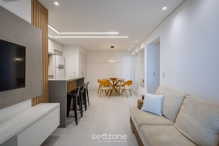 Apto 3Q c/ varanda gourmet e vista Mar SHC0506