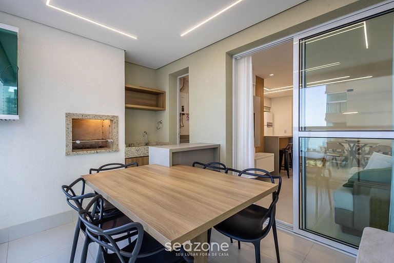 Apto 3Q c/ varanda gourmet e vista Mar SHC0506