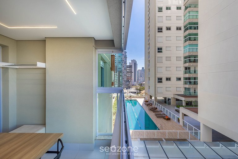 Apto 3Q c/ varanda gourmet e vista Mar SHC0506