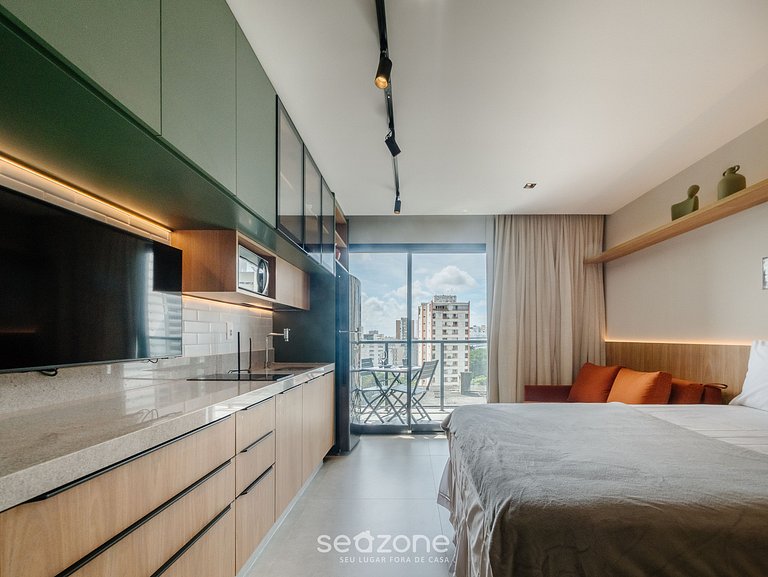 Estudio en Cond. con piscina LIV1104