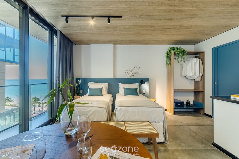 Estúdio c/ Varanda e Vista Lateral Mar | NWT0705