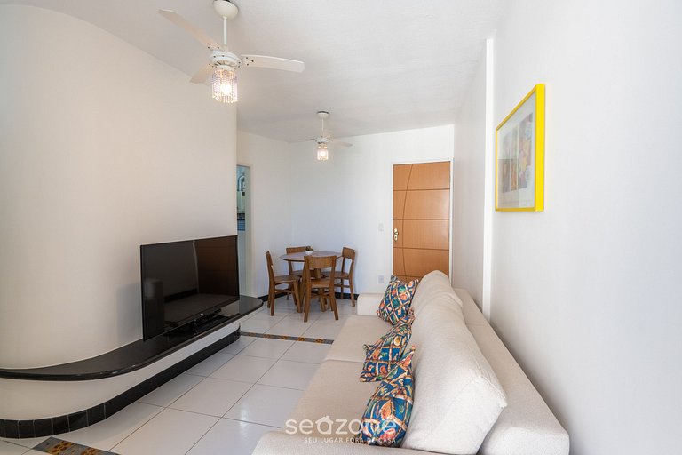 Apto com varanda e vista incrível do mar - STP0903