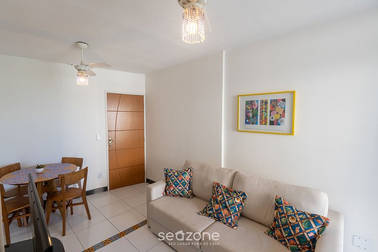 Apto com varanda e vista incrível do mar - STP0903