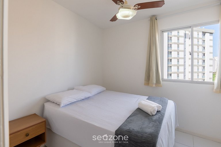 Apto com varanda e vista incrível do mar - STP0903