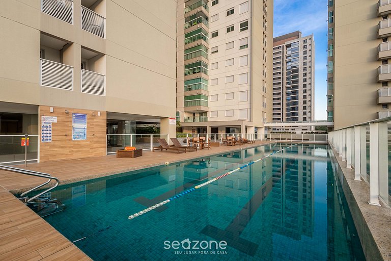 Apt 3Q Cond. Pé na Areia churrasq jacuzzi SHC0905