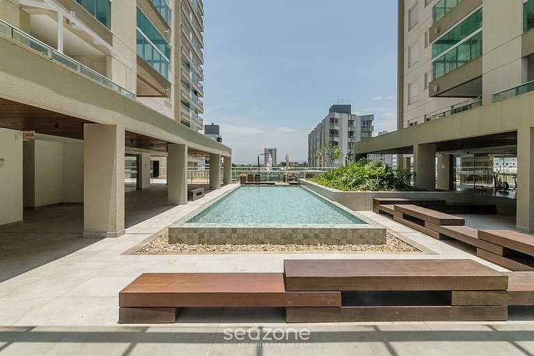 Apt 3Q Cond. Pé na Areia churrasq jacuzzi SHC0905