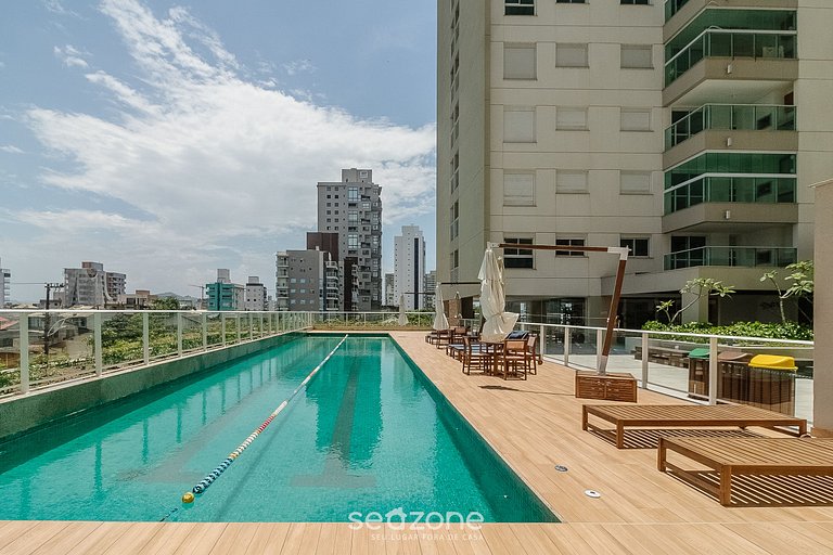 Apto 2Q c/ vista mar churrasq. piscina SHC0703