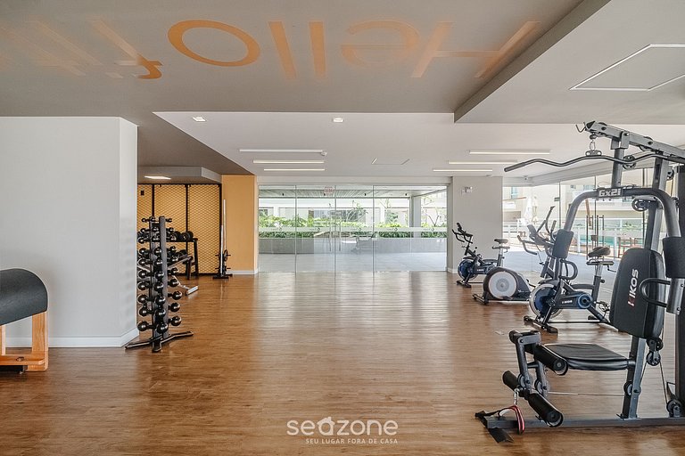 Apto vista mar c/ churrasq. 50m da Praia SHC0606