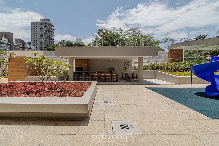 Apto c/ piscina e churrasq a 140m da Praia SHC1103