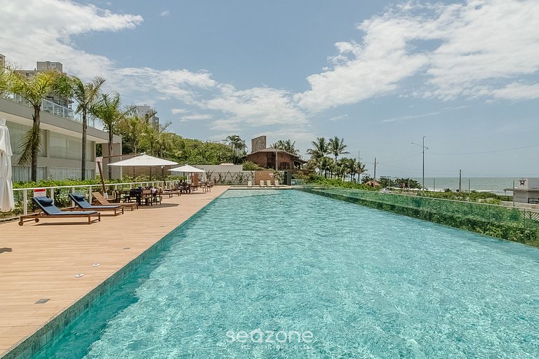 Apto vista mar c/ churrasq. 50m da Praia SHC0606