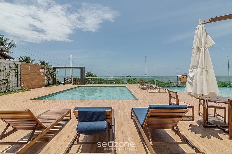 Apto 3Q c/ varanda gourmet e vista Mar SHC0506