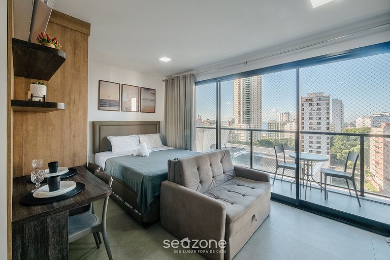 Varanda e vista mar em Vitória LIV1011