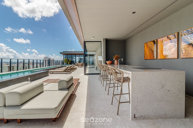 Studio próximo ao mar em cond. c/ piscina LIV0907