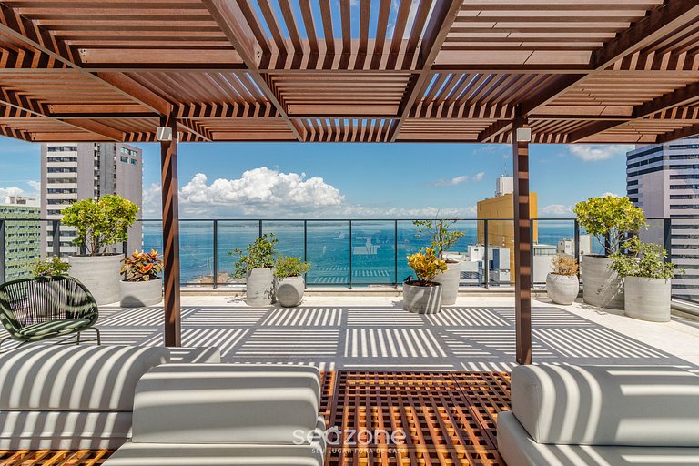 Studio en edif. c/ piscina y vista al mar LIV1612