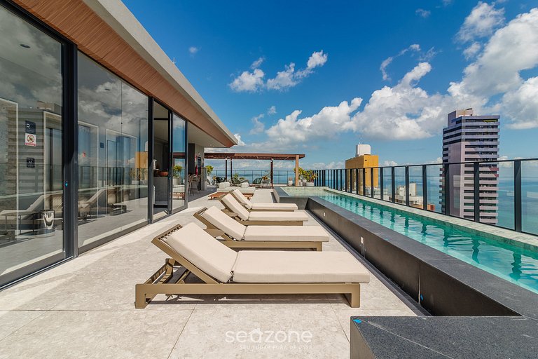 Studio próximo ao mar em cond. c/ piscina LIV0907