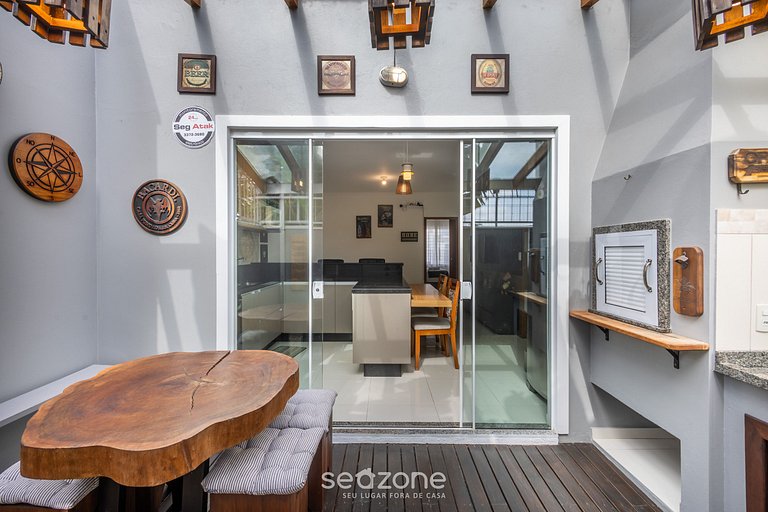 Casa 3Q Churrasq. Garagem 850m da praia RDO0025