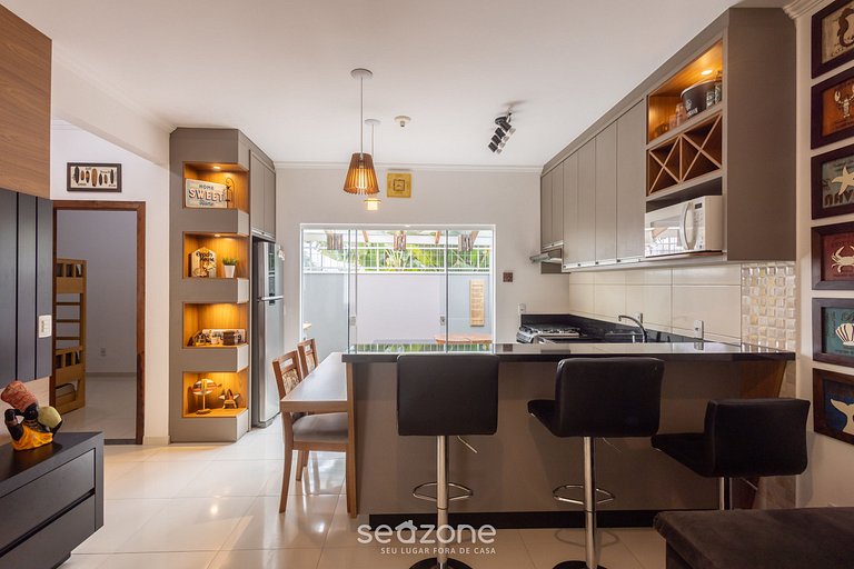 Casa 3Q Churrasq. Garagem 850m da praia RDO0025