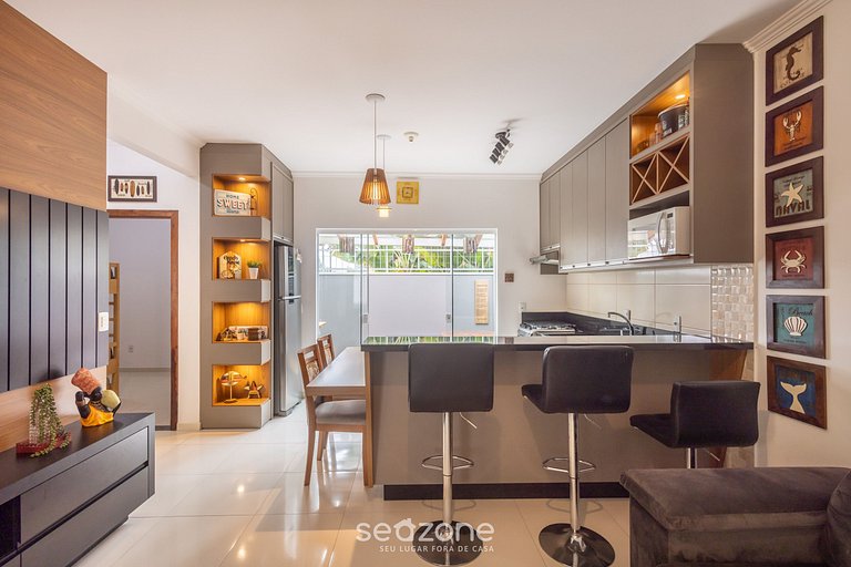 Casa 3Q Churrasq. Garagem 850m da praia RDO0025