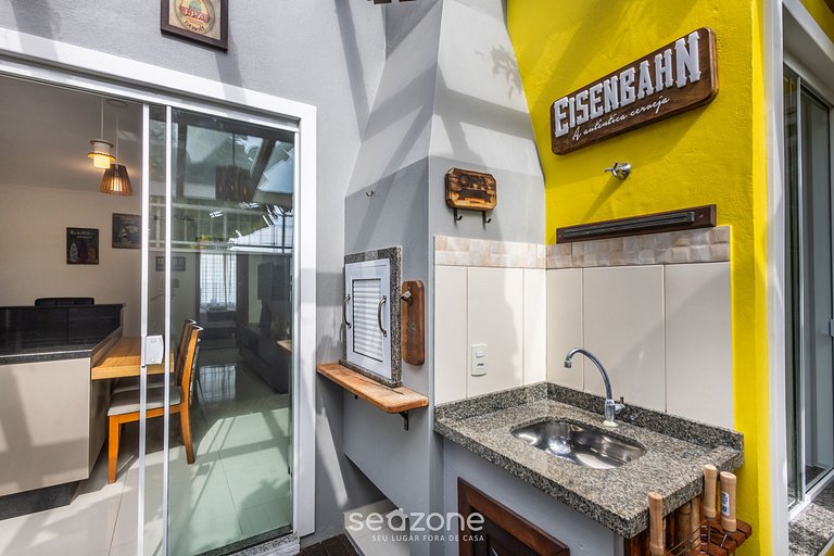 Casa 3Q Churrasq. Garagem 850m da praia RDO0025