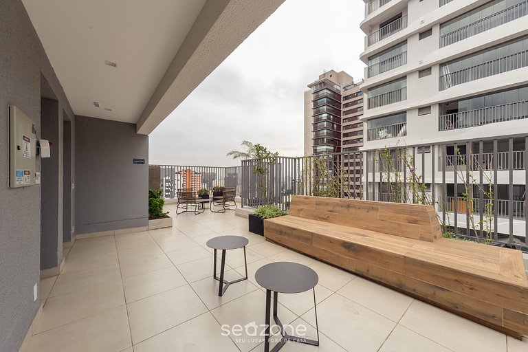 Studio c/ varanda 450m do Allianz Parque - DIO0507