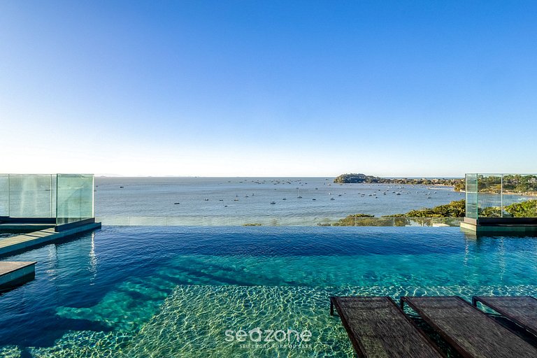 Studio em condomínio beira-mar c/ piscina PSO0709