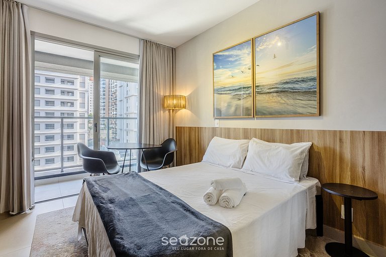 Studio c/ varanda 750m do Allianz Parque - VAS1009