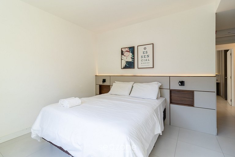 Apto moderno a 240m do mar em Jurerê JRR309