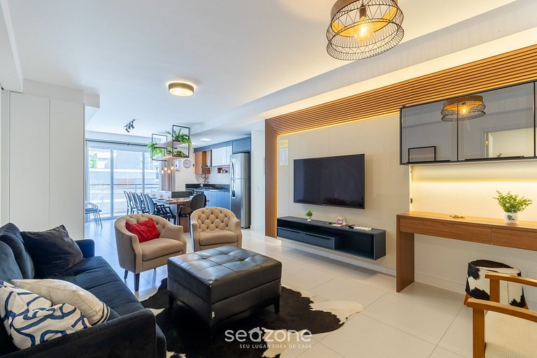 Apto moderno a 240m del mar en Jurerê JRR309