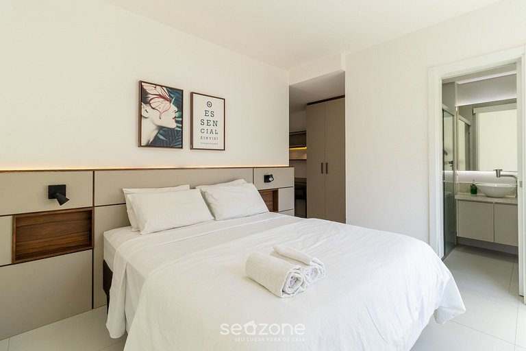 Apto moderno a 240m do mar em Jurerê JRR309