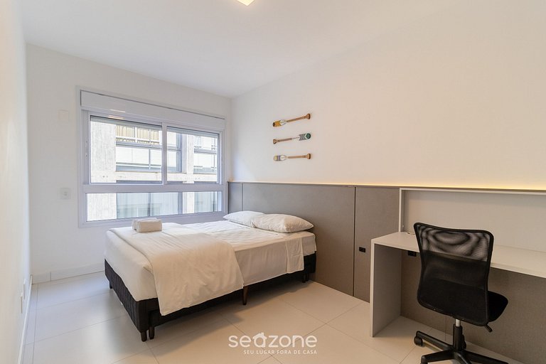 Apto moderno a 240m del mar en Jurerê JRR309