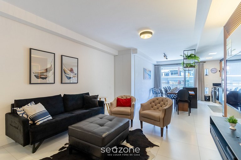 Apto moderno a 240m do mar em Jurerê JRR309