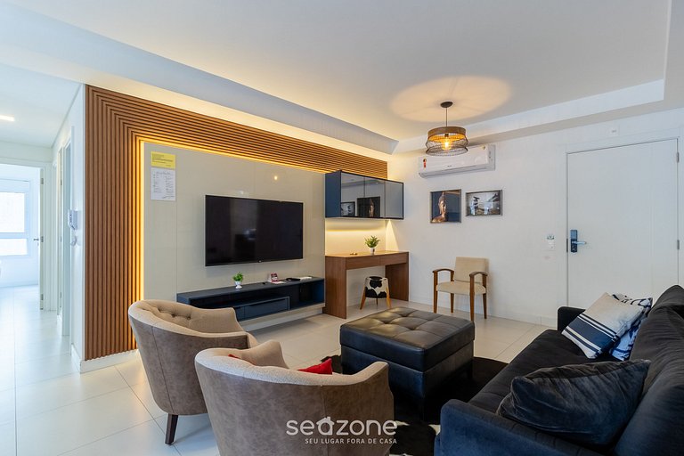 Apto moderno a 240m del mar en Jurerê JRR309